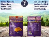 AZNUT Dried Turkish Apricots, Jumbo Size, NON-GMO Certified, Premium Quality, 100% Natural, Gluten-Free, Kosher, Resealable Bag, Snack&Joy, 1 LB